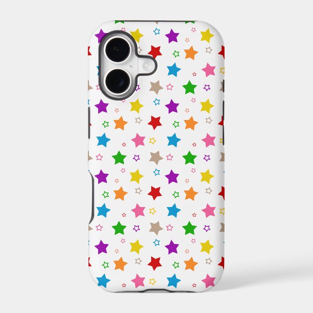 Colourful Stars Pattern Design White  (Back)