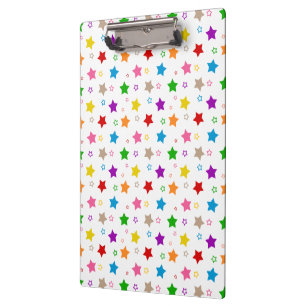 Colourful Stars Pattern Design White Clipboard