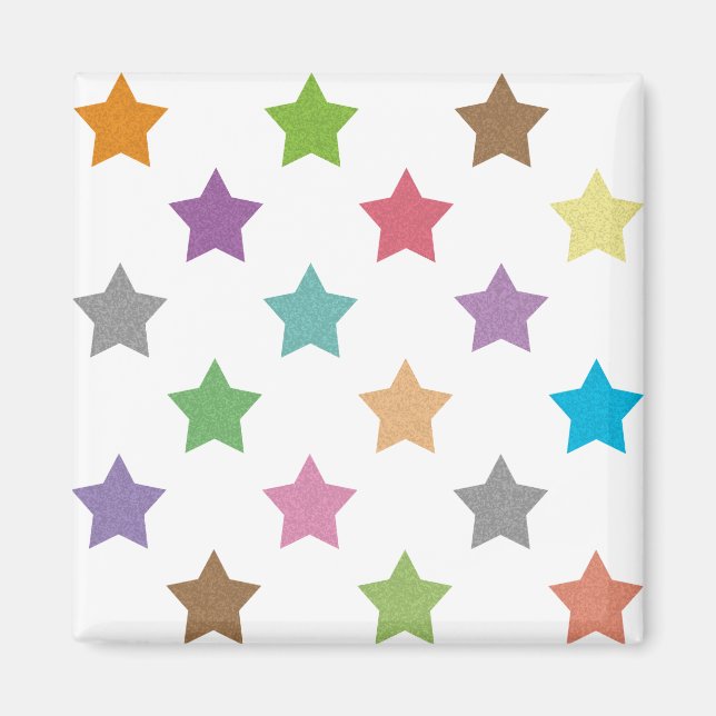 Colourful stars pattern magnet (Front)