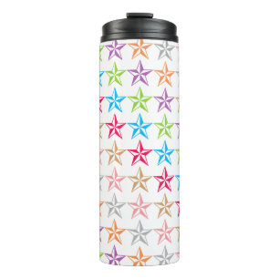 Colourful stars pattern thermal tumbler