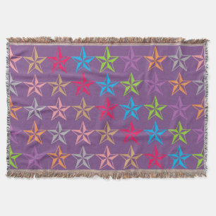 Colourful stars pattern throw blanket