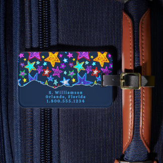 Colourful Stars Pattern Travelling Kids Luggage Tag
