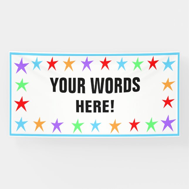 Colourful Stars Personalised Banner (Horizontal)