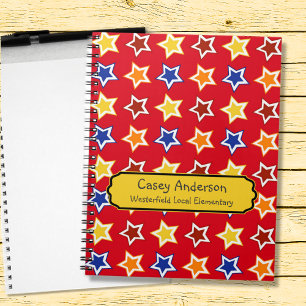 Colourful Stars Personalised Spiral Notebook