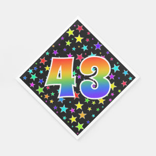 Colourful Stars + Rainbow Pattern "43" Event # Napkin