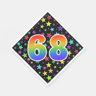 Colourful Stars + Rainbow Pattern "68" Event # Napkin