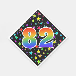 Colourful Stars + Rainbow Pattern "82" Event # Napkin