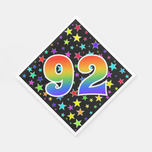 Colourful Stars + Rainbow Pattern "92" Event # Napkin