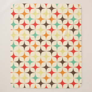 Colourful Stars Retro Geometric Pattern Sherpa Blanket
