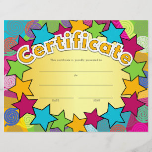 Colourful Stars & Shapes Kid's Certificate Award Flyer
