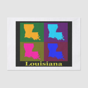 Colourful State of Louisiana Pop Art Map Tissue Paper