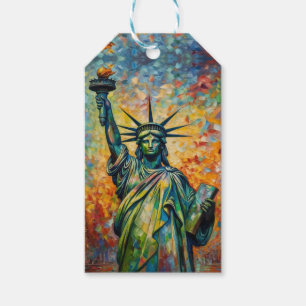 Colourful Statue of Liberty New York Art Gift Tags