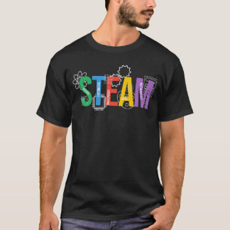 Colourful Steam Letters For Steam Program Teacher  T-Shirt