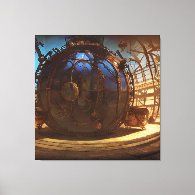 Colourful Steam Punk Planet Canvas Print (Front)
