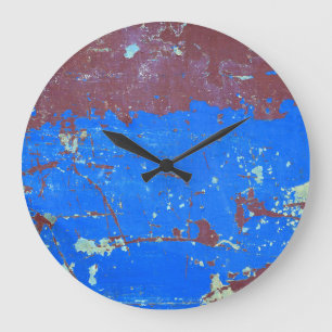 Colourful steel rust: abstract texture large clock
