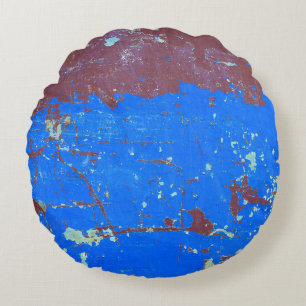 Colourful steel rust: abstract texture round cushion