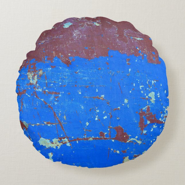Colourful steel rust: abstract texture round cushion (Front)