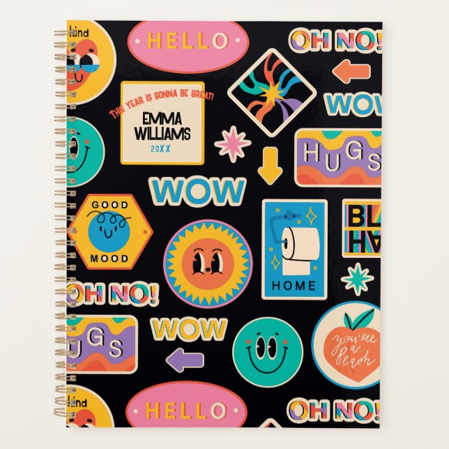 Colourful Stickers Cartoons Planner (Front)