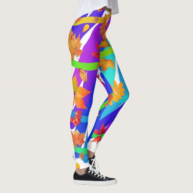 colourful sticks of leaves leggings (Right)
