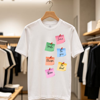 Colourful Sticky Notes Positive Motivation Art T-Shirt