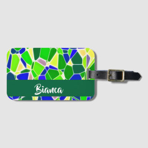 Colourful stone shapes luggage tag