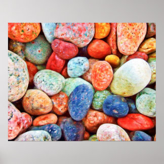 Colourful Stones - River Rocks Painting Poster