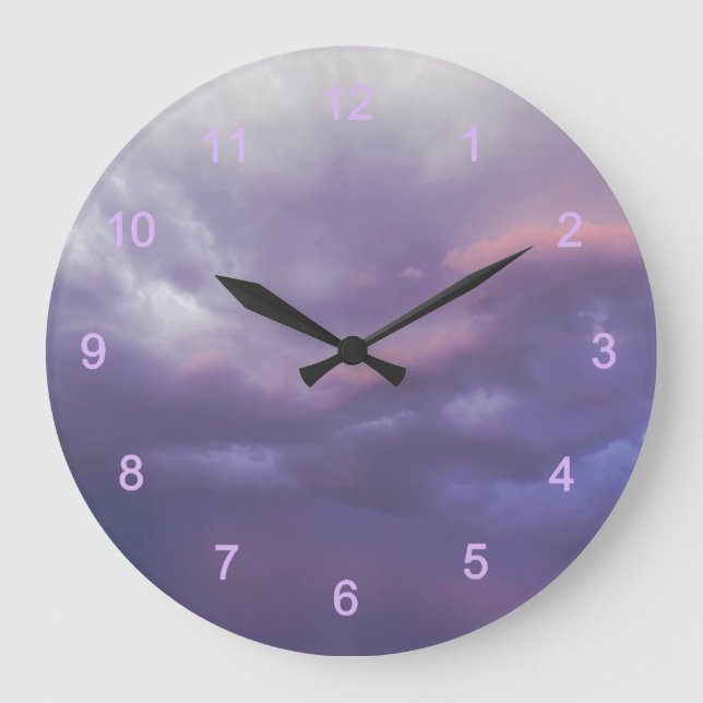 Colourful Storm Clouds Large Clock (Front)