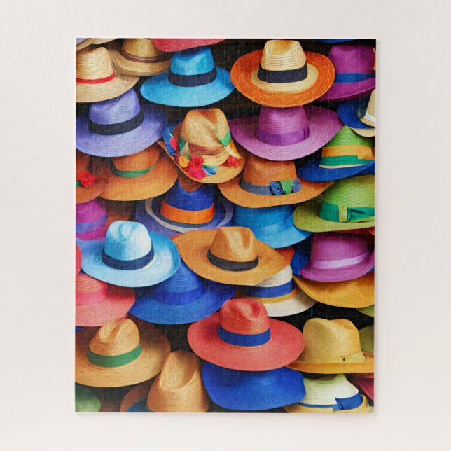 Colourful Straw Hats Jigsaw Puzzle (Vertical)