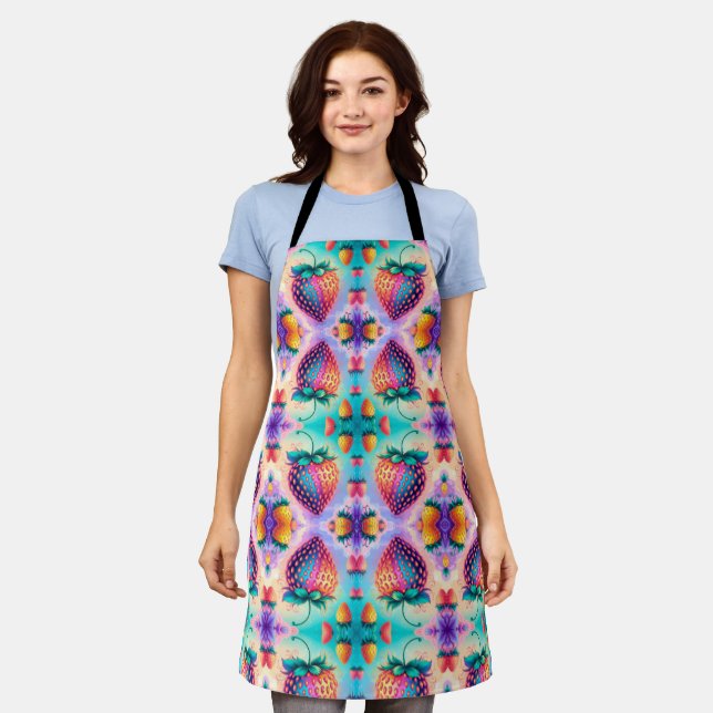 Colourful strawberry apron (Worn)