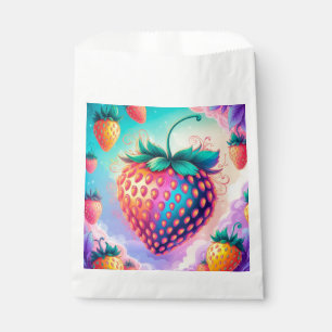 Colourful strawberry favour bags