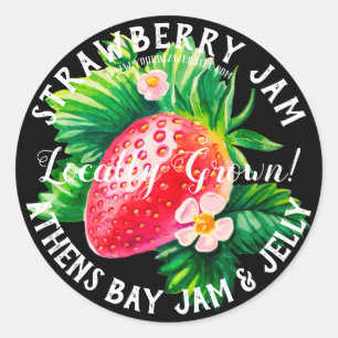Colourful Strawberry Jam Product Business Label
