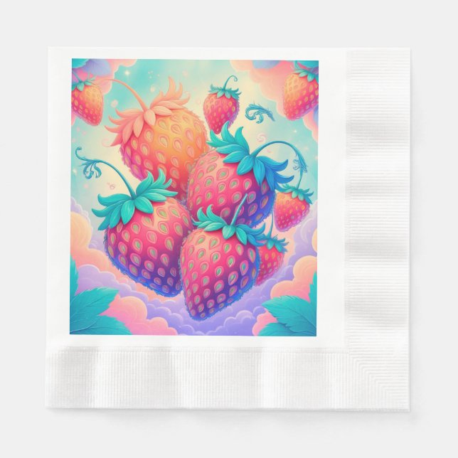 Colourful strawberry napkin (Front)
