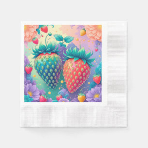 Colourful strawberry napkin