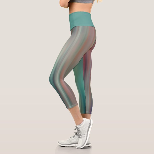 Colourful Streaks Capri Leggings (Left)