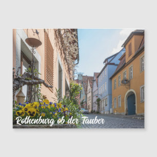 Colourful street in Rothenburg ob der Tauber