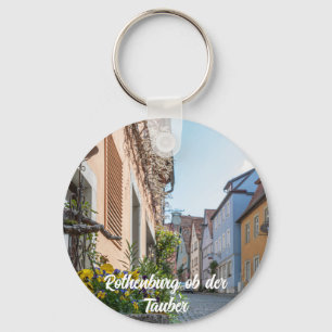 Colourful street in Rothenburg ob der Tauber Key Ring