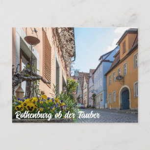 Colourful street in Rothenburg ob der Tauber Postcard