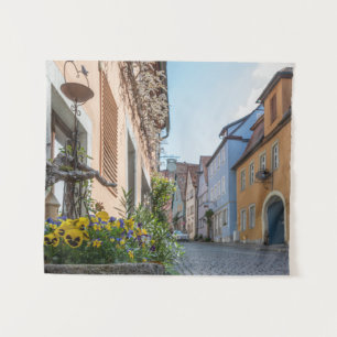Colourful street in Rothenburg ob der Tauber Tapestry