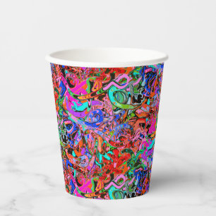 Colourful street style graffiti paper cups