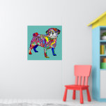 Colourful street style pug dog poster<br><div class="desc">Street style artwork is trending. This colourful graffiti pug is great for the kids room or game room.</div>