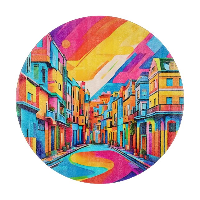 Colourful Street Vibes Cutting Board (Front)