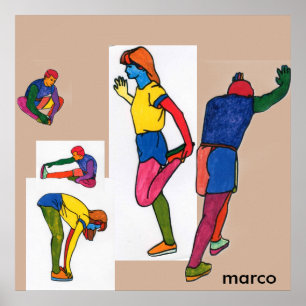 Colourful Stretch Exercises Poster