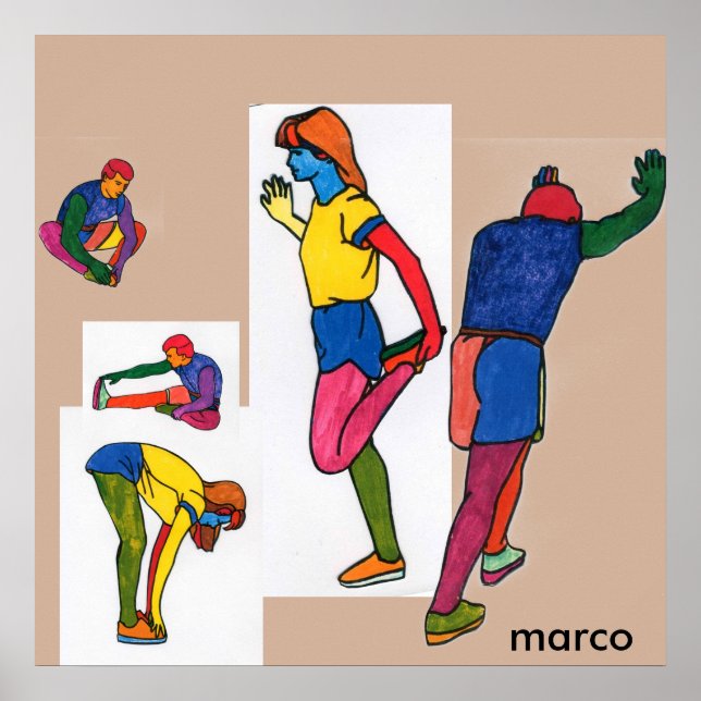 Colourful Stretch Exercises Poster (Front)