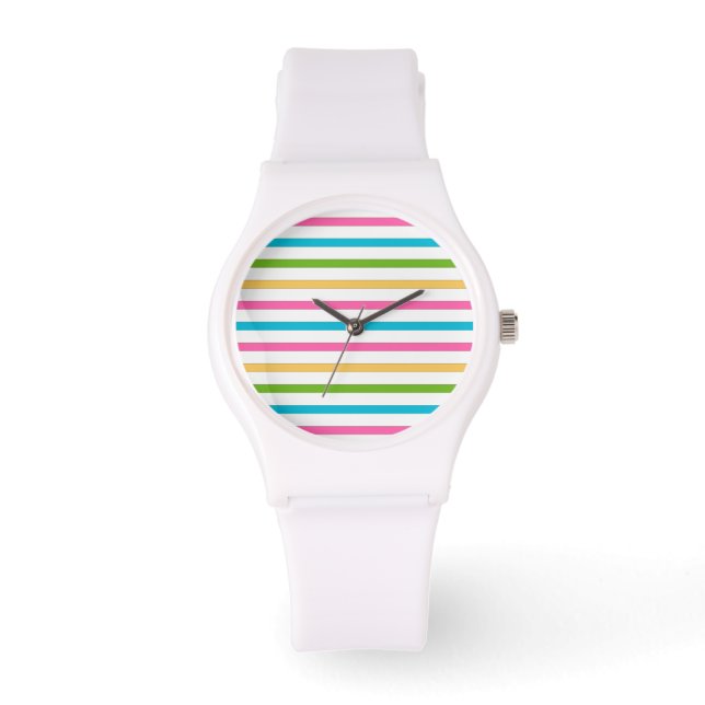 Colourful Stripe Beach eWatch Watch (Front)