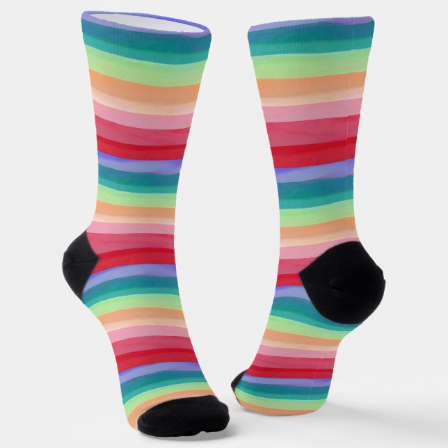 Colourful Stripe Pattern Socks (Angled)
