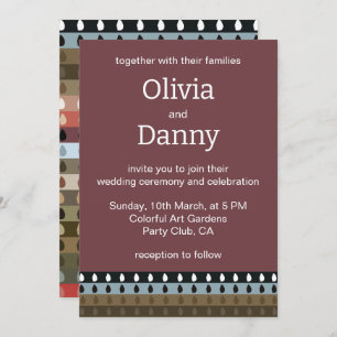 Colourful Stripe Tribal Art Wedding Invitation