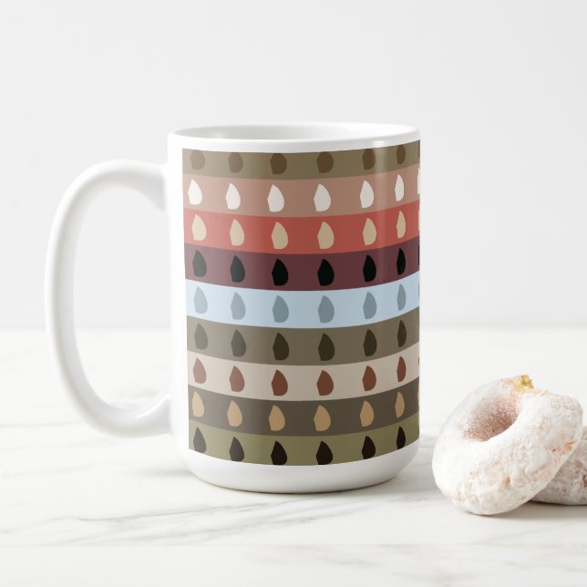 Colourful Stripe Tribal Coffee Mug (With Donut)