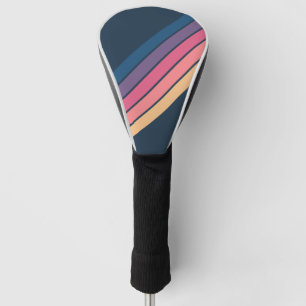 Colourful Striped 70s 80s Classic Retro Stripes Golf Head Cover