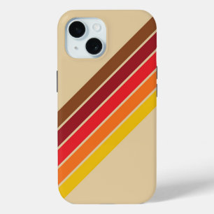 Colourful Striped 70s 80s Retro Racing Stripes iPhone 15 Case
