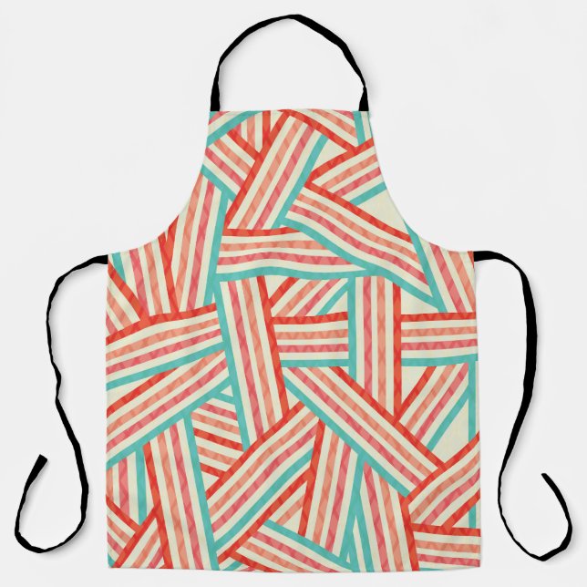 Colourful Striped Abstract Pattern Apron (Front)